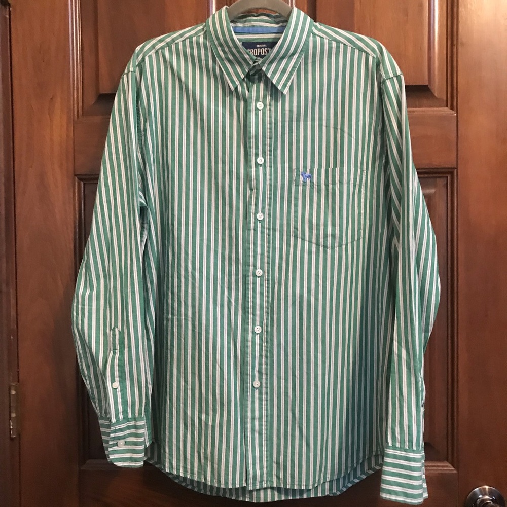 Aeropostale Men’s Striped Button Up Shirt Slim Fit